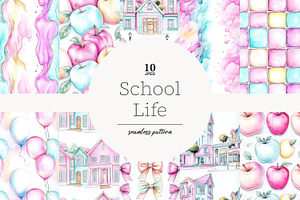 Back to School Seamless Pattern, a Pattern Graphic by GlamArtZhanna