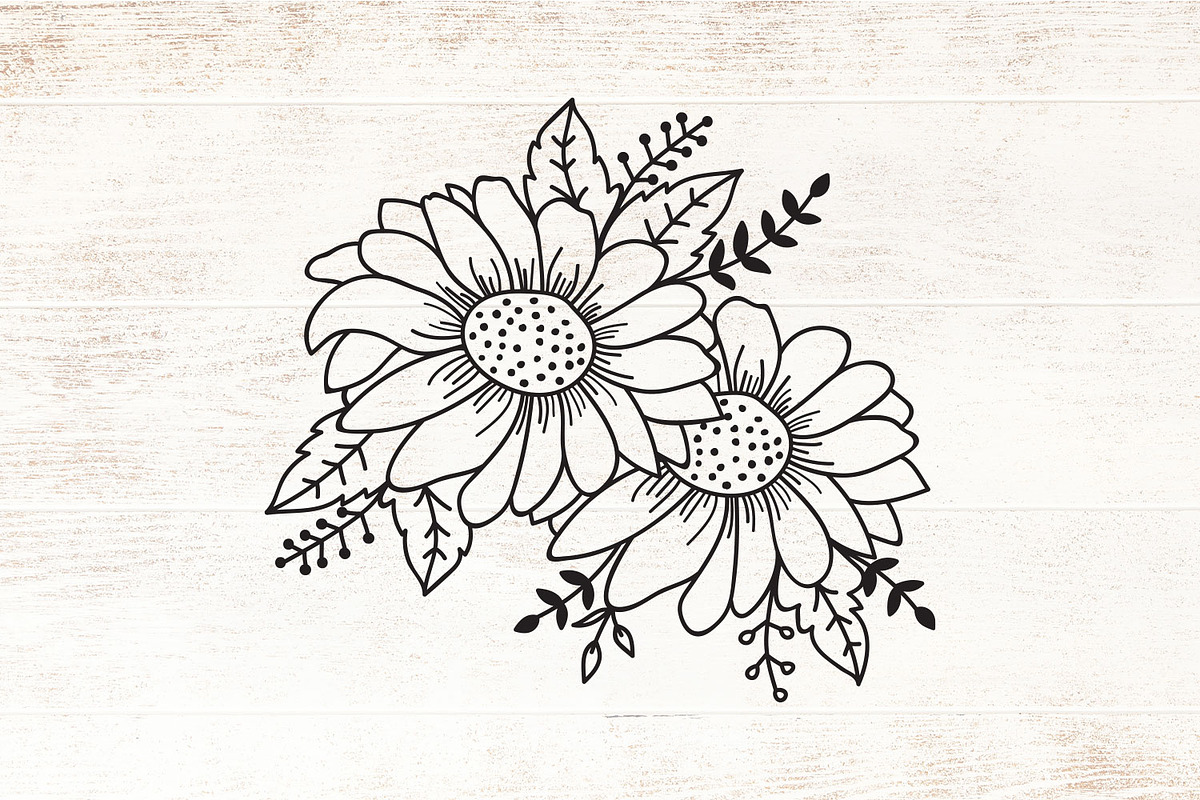 Sunflowers SVG - Sunflower Cliparts, an Object Graphic by Dasagani (Photo 3 of 4)