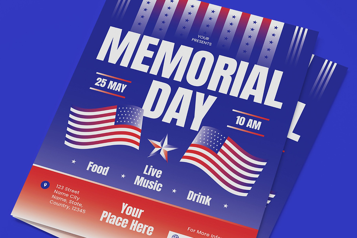 Memorial Day Flyer, a Flyer Template by graphicook (Photo 2 of 3)