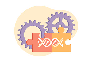 Genetic engineering. Laboratory, an Illustration by YummyBuum