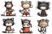 Whimsical Christmas Black Cat Clipar, an Illustration by DreamPrint404 (Thumbnail 4 of 7)