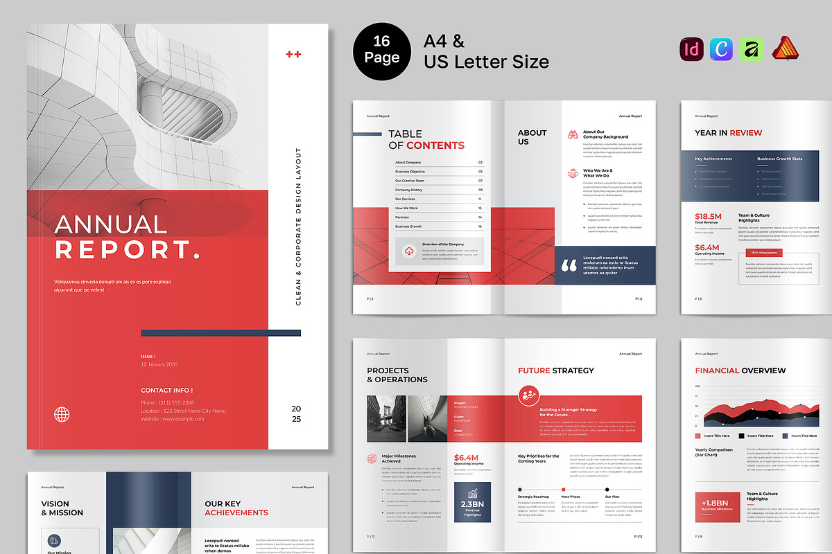 Annual Report Canva Template, a Brochure Template by NorthPeak (Photo 1 of 6)