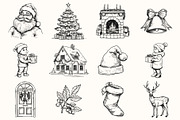 Vintage Christmas Illustration Set, an Object Illustration by NatalieArtShop (Thumbnail 6 of 9)
