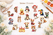 Vintage Christmas Animals Clipart, an Animal Illustration by Artnoy (Thumbnail 7 of 8)