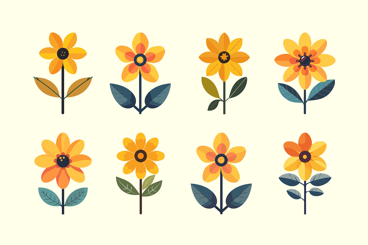 Flat Floral Garden Vector, a Decorative Illustration by Alternate Studio (Photo 2 of 4)