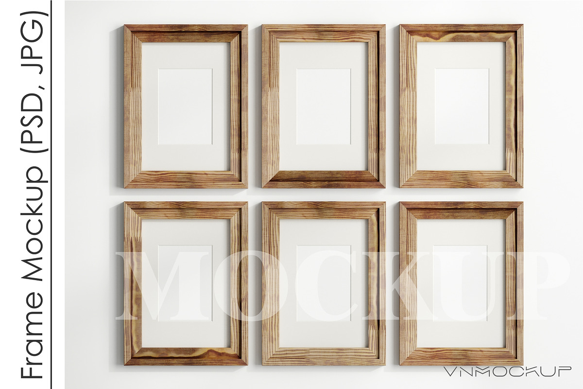 Gallery Wall Mockup PSD JPG, a Print Template by VNmockup (Photo 1 of 5)