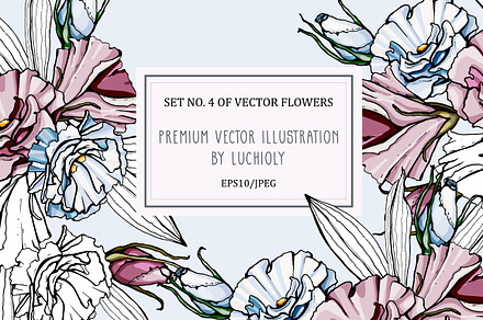 Set No. 4 of vector flowers