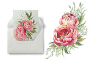 PEONY watercolor clip art & patterns, an Object Graphic by Jeanna Draw (Thumbnail 2 of 15)