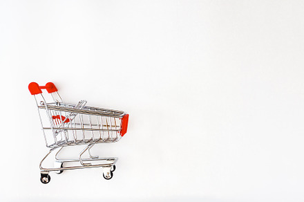 shopping cart isolated on white background, side view, a Food & Drink Photo by TanaCh
