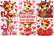 Valentine Cute Giraffe Clipart, a Seasonal Illustration by Craft Nest (Thumbnail 1 of 5)