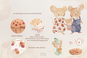 MOUSE FAMILY. Watercolor clipart, an Animal Illustration by OlliArtDesign (Thumbnail 2 of 8)