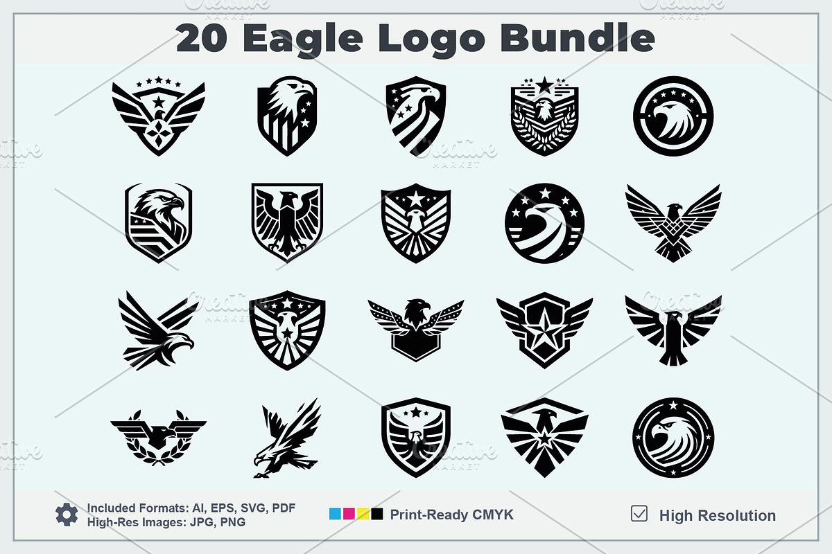 Eagle Badge Logo Pack, a Branding & Logo Template by Vectorium Studio (Photo 1 of 21)