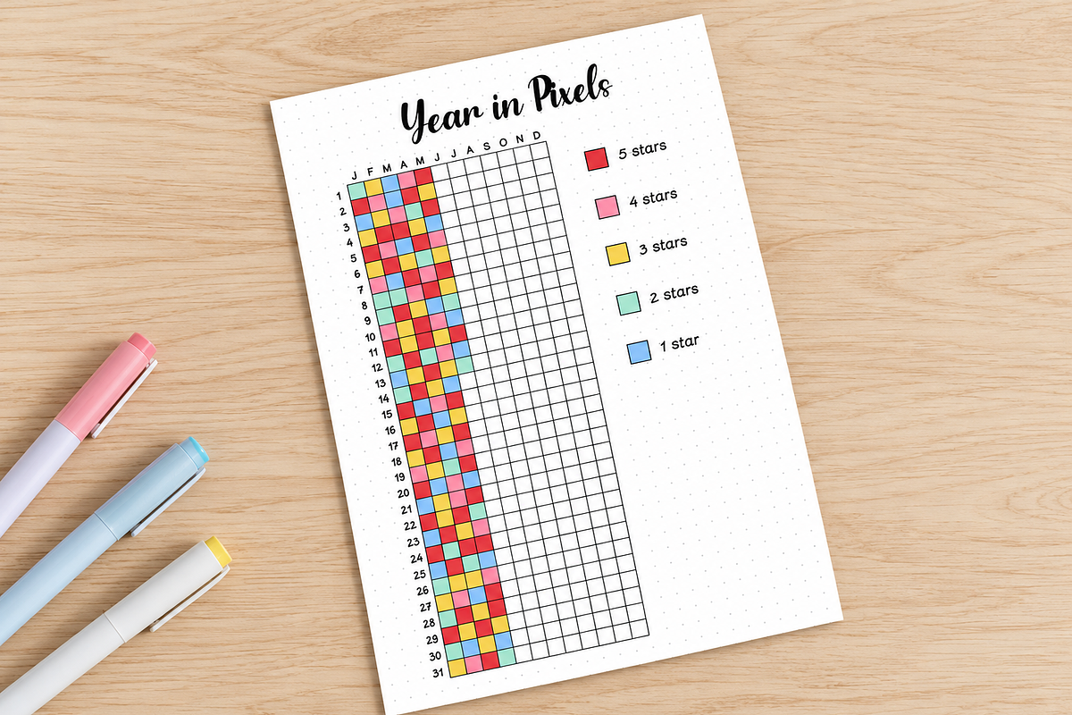 Yearly Trackers Bundle, a Stationery Template by DreamyOverlay (Photo 7 of 9)