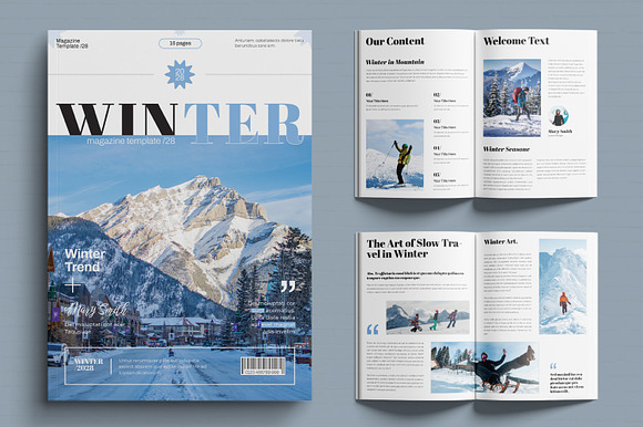 Winter Travel Magazine Template preview 7