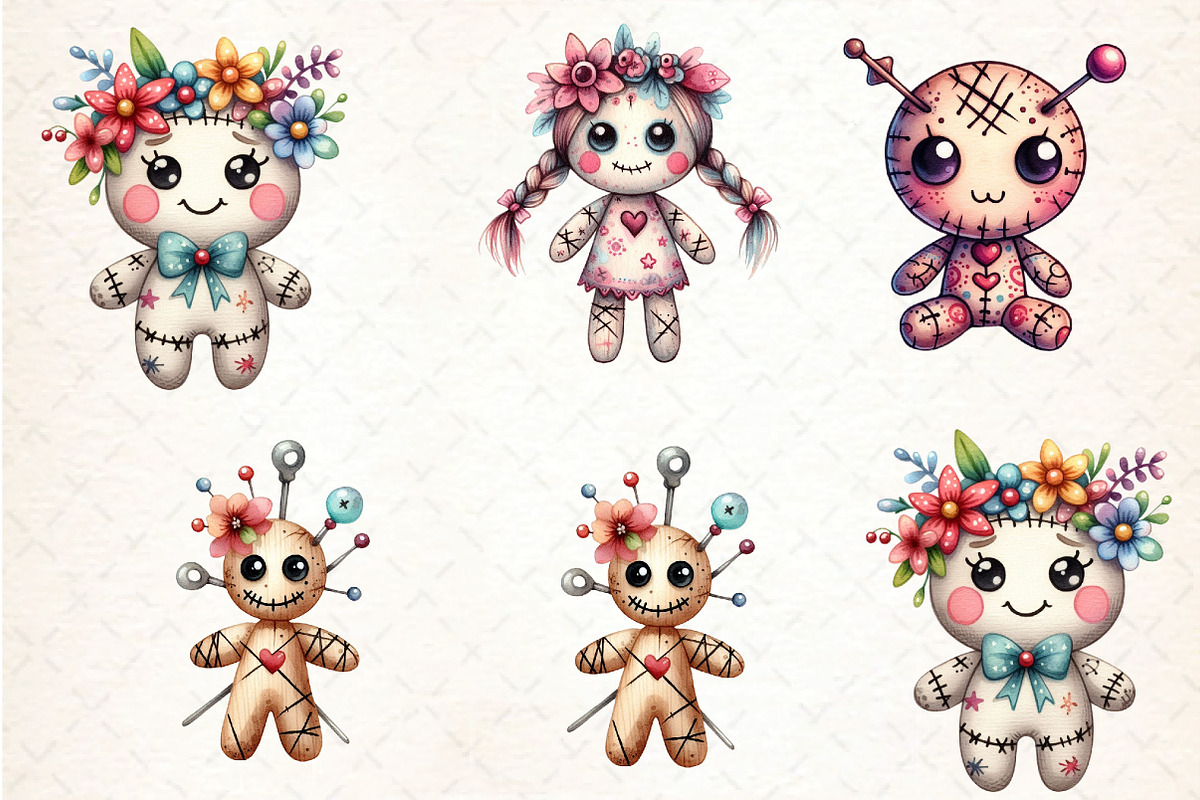 Watercolor Voodoo Doll, an Illustration by DreamCafeArt (Photo 2 of 6)