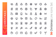 Christmas Line Icons Set, an Outline Icon by Voysla's Shop (Thumbnail 2 of 4)