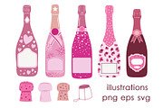 Pink Champagne Clipart, a Food Illustration by Teresa Art Store (Thumbnail 8 of 9)