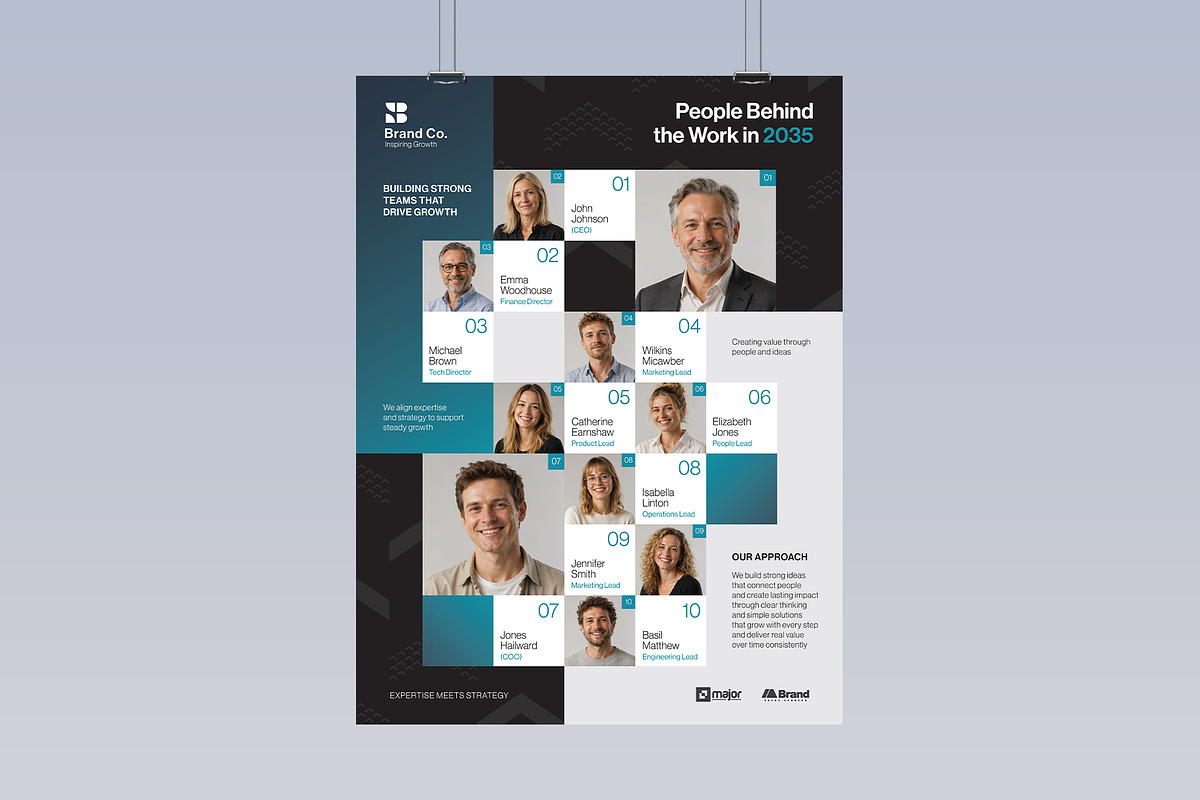 Meet The Team Org Chart Poster, a Poster Template by BrandPacks (Photo 5 of 5)