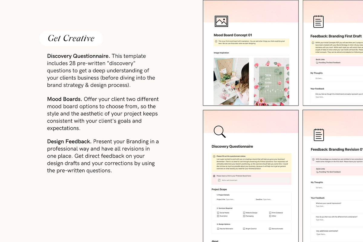 Notion Client Portal For Designer, a Stationery Template by TheCoastlineStudio (Photo 6 of 9)