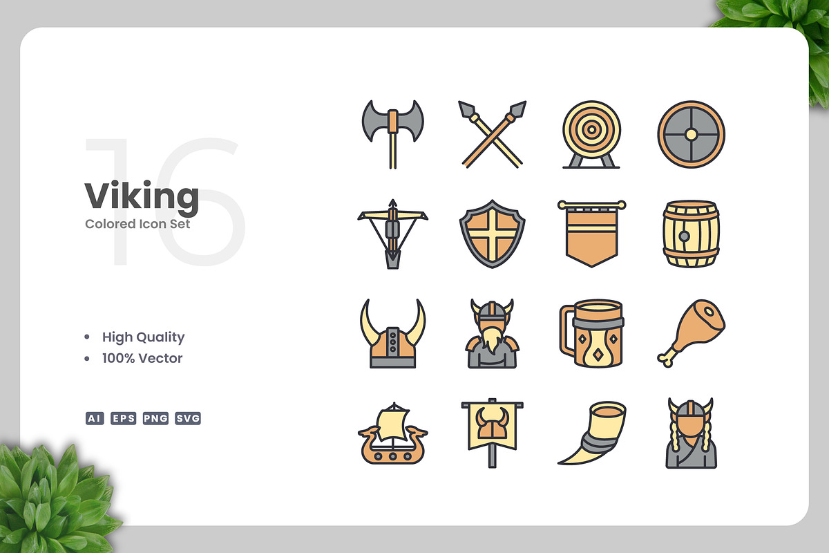 Viking Colored Icons, an Icon by Upnowgraphic