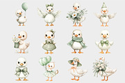 Watercolor Green Silly Goose Clipart, a Seasonal Illustration by Design Market (Thumbnail 5 of 5)