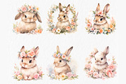 Floral easter bunny clipart, an Object Graphic by MyLittleMeow (Thumbnail 7 of 7)