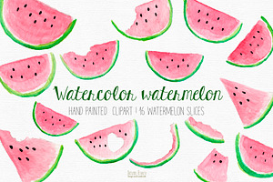 watercolor watermelon slices