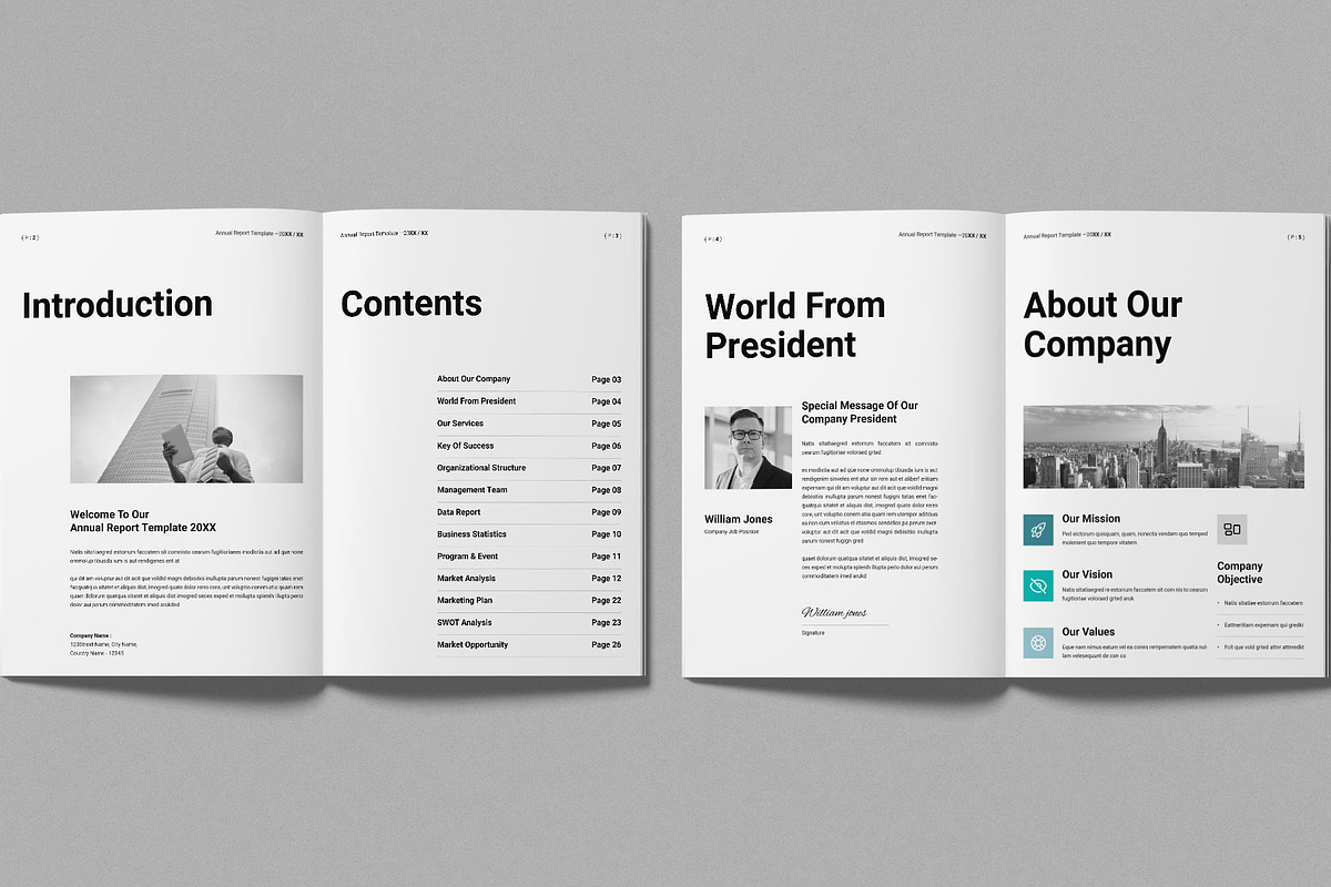 Annual Report Template, a Brochure Template by Work-Envance (Photo 2 of 12)