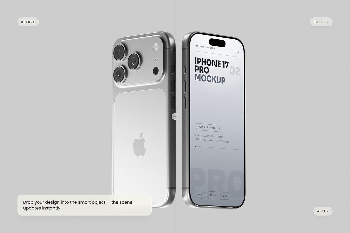 iPhone 17 Pro Mockup, an iPhone Mockup by Toasin Studio (Photo 2 of 7)