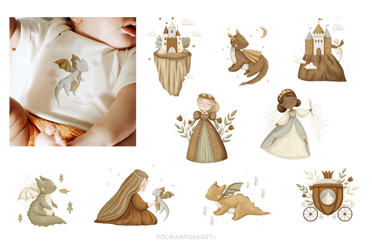 Fairytale - magic clipart & patterns, an Animal Illustration by polikarpovaart (Photo 4 of 16)