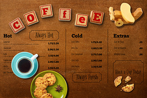 Coffee Menu Mockups Scene Creator