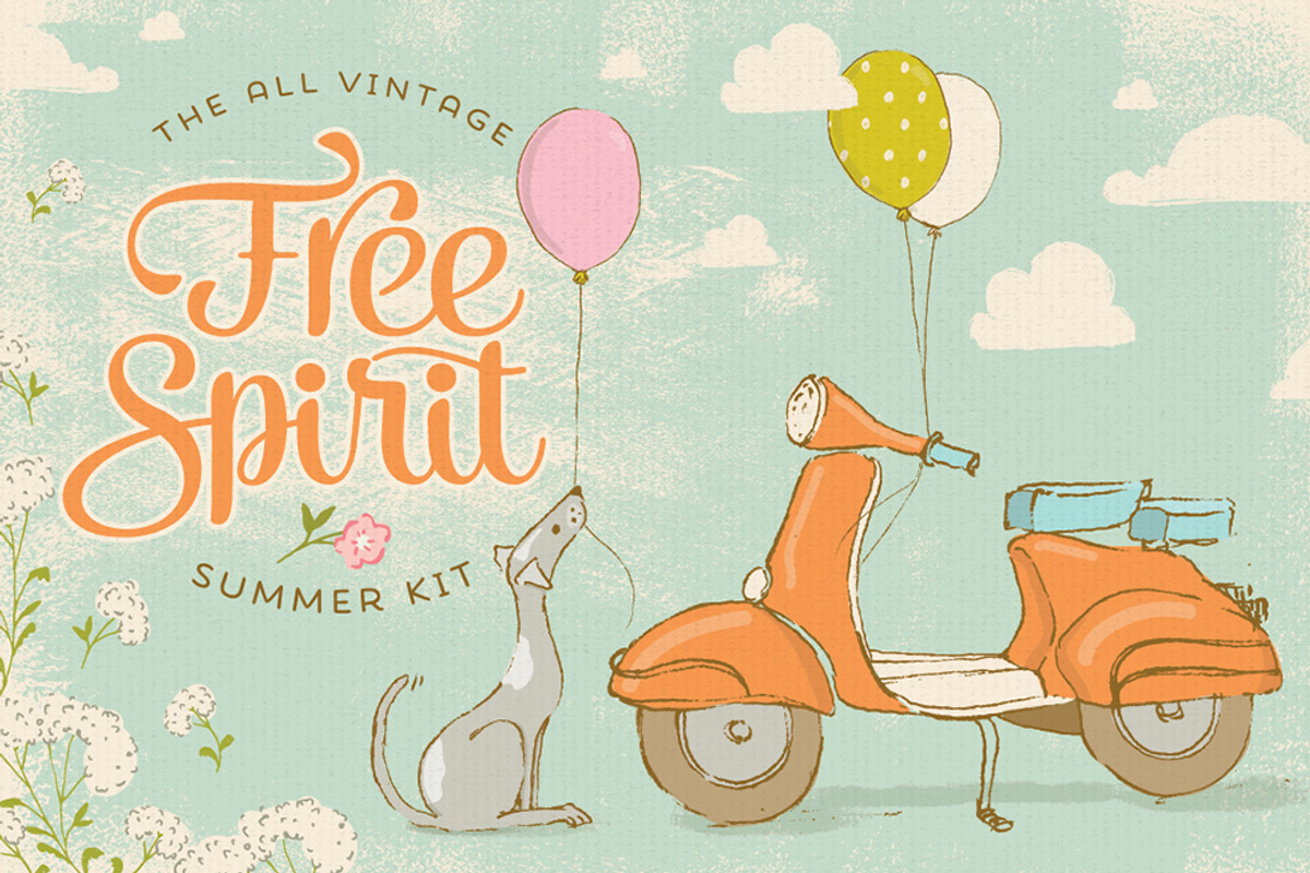 Free Spirit Vintage Summer Kit, an Illustration by Lisa Glanz (Photo 1 of 10)