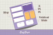 Purple Window Planner Sticker Set, an Object Illustration by RimzStudio (Thumbnail 3 of 5)