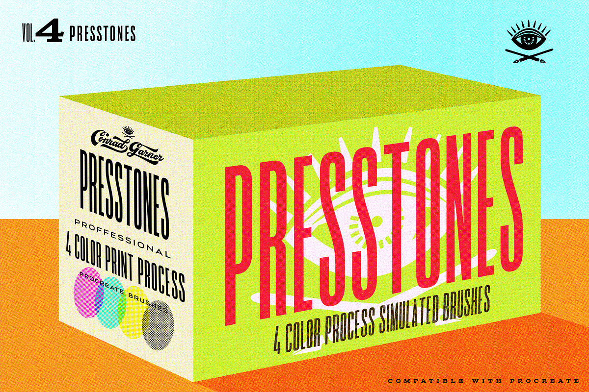 PRESSTONES - PROCREATE BRUSH SET, a Brush Add-On by Conrad Garner Studios (Photo 2 of 7)