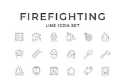 Set line icons of firefighting, an Outline Icon by motorama (Thumbnail 1 of 2)