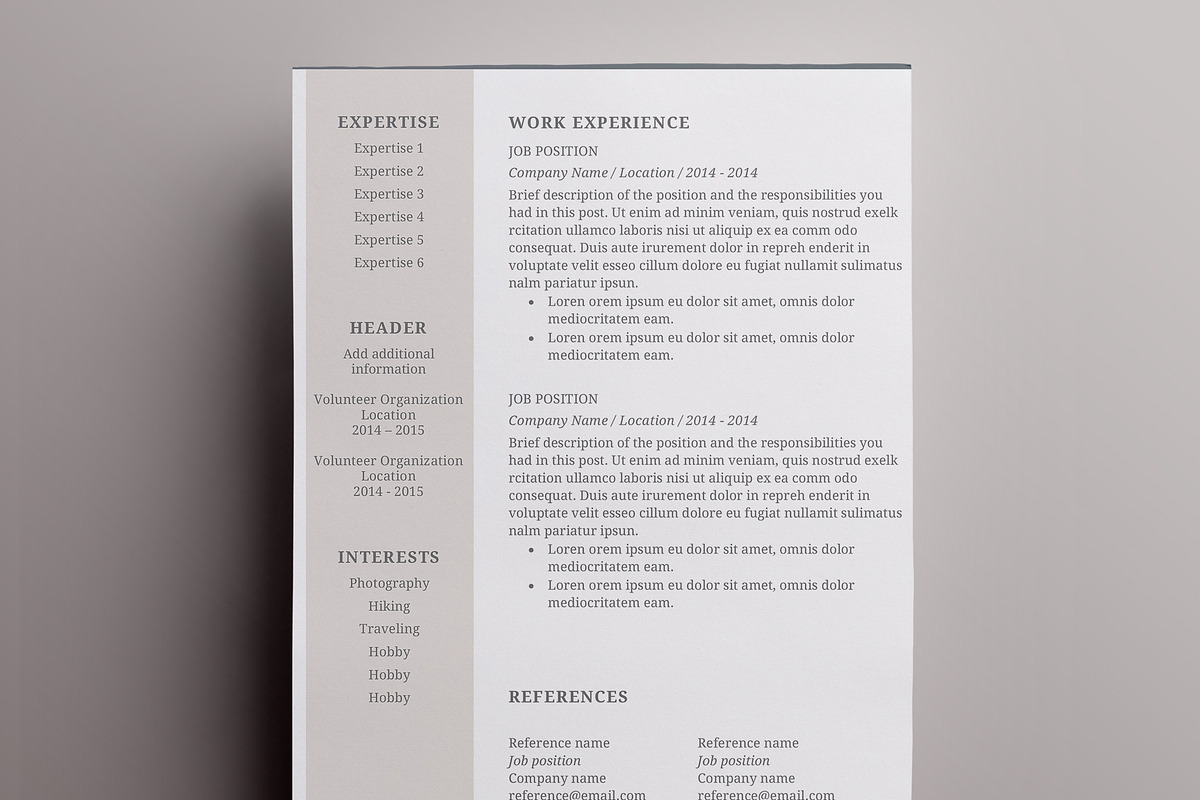 Creative resume template / CV, a Resume Template by Nordic Designs (Photo 2 of 4)