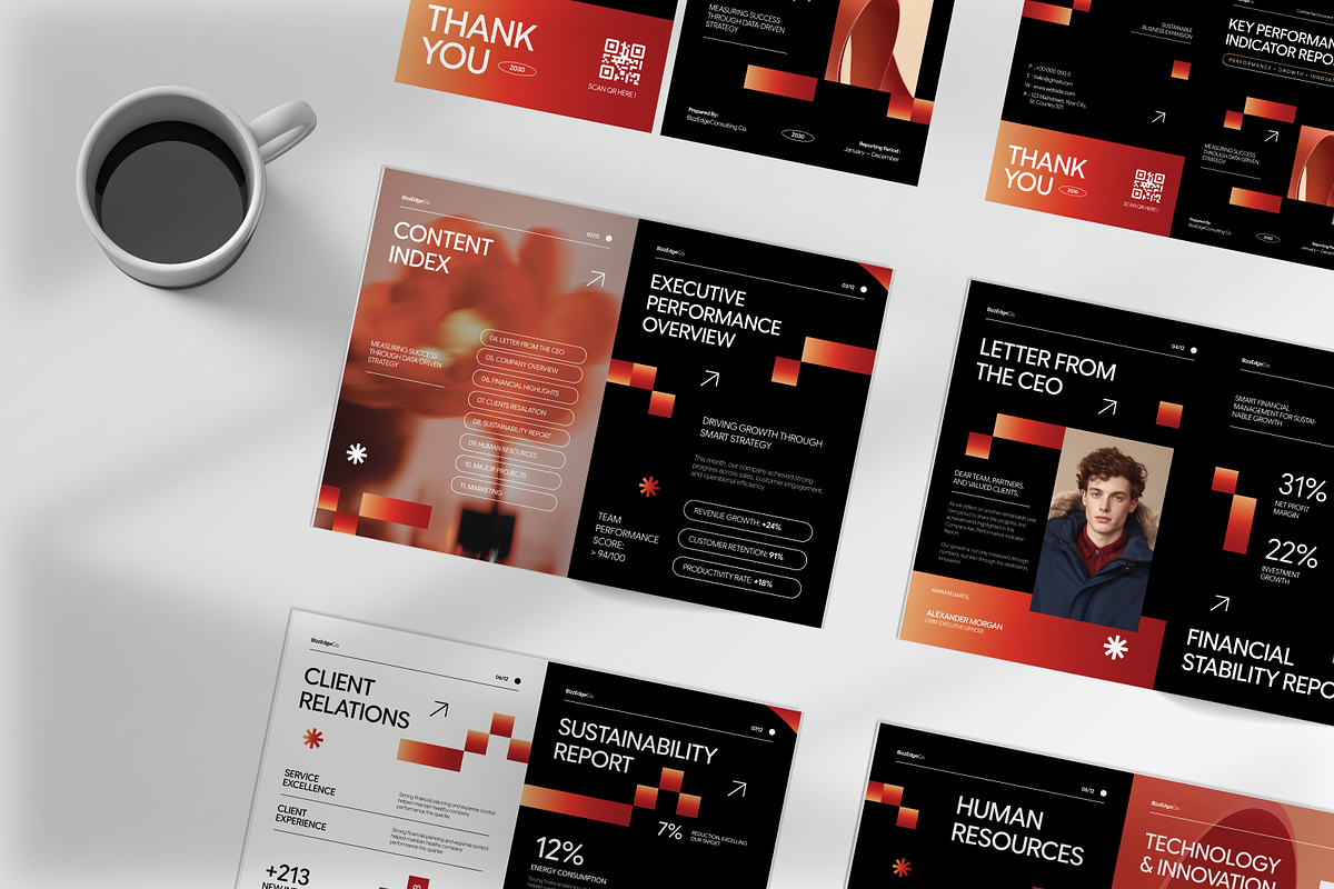 Company Key Performance Report, a Brochure Template by Annora Studio (Photo 2 of 6)