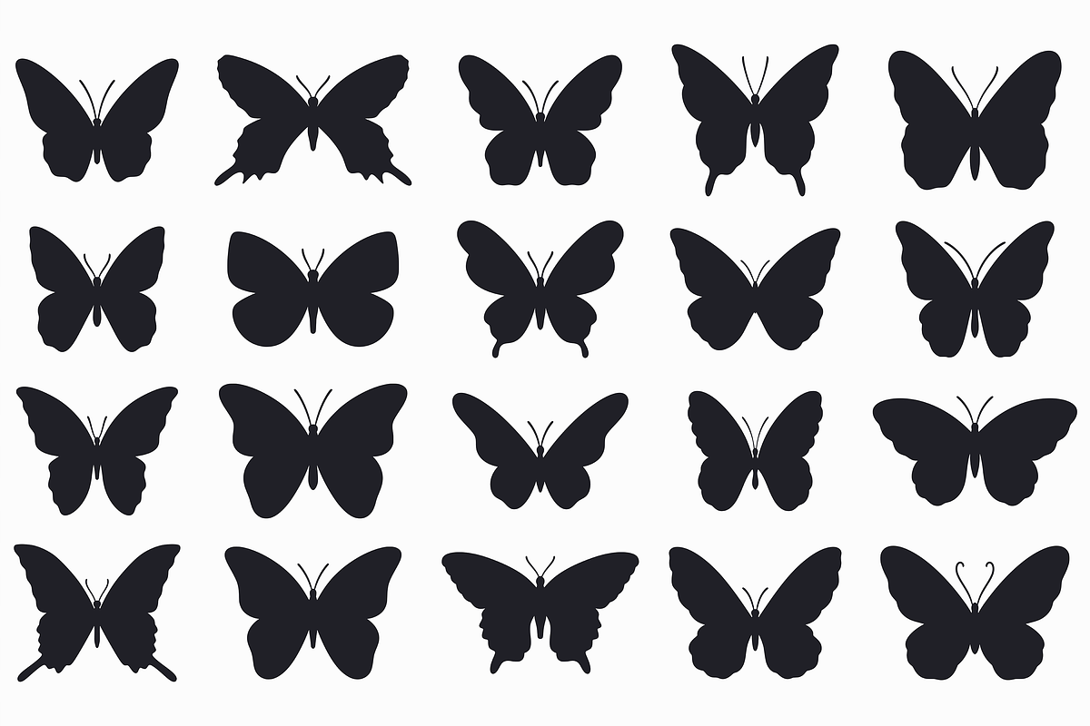 Butterfly Silhouette Vector Bundle, an Animal Illustration by Kusumaillustration (Photo 4 of 13)