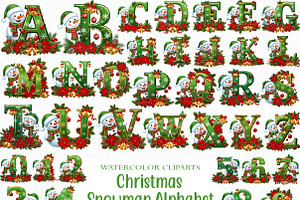 Christmas Snowman Alphabet PNG, an Illustration by Craft Nest