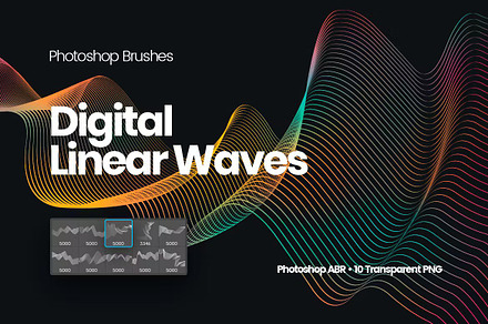 Digital Linear Waves Brushes ABR, a Brush Add-On by PaperMoon
