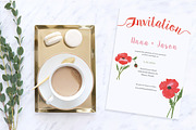 Poppy Watercolor Wedding Invitation, an Invitation Template by Love Design (Thumbnail 2 of 7)