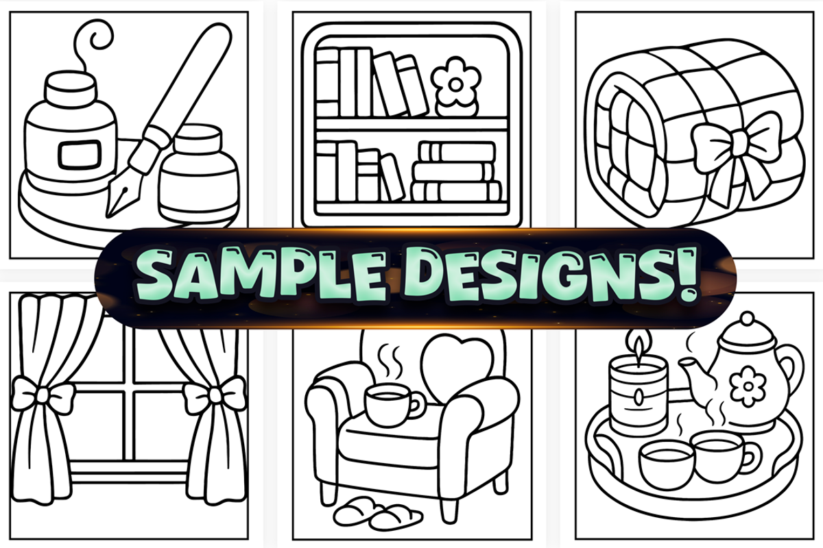 Easy Homebody Cozy Vibes Coloring, a Seasonal Illustration by Craftsbeefy (Photo 2 of 4)