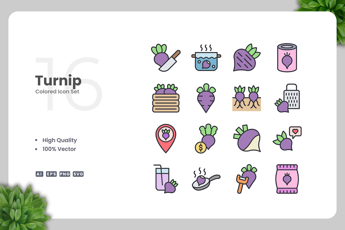 Turnip Colored Icons, an Icon by Upnowgraphic