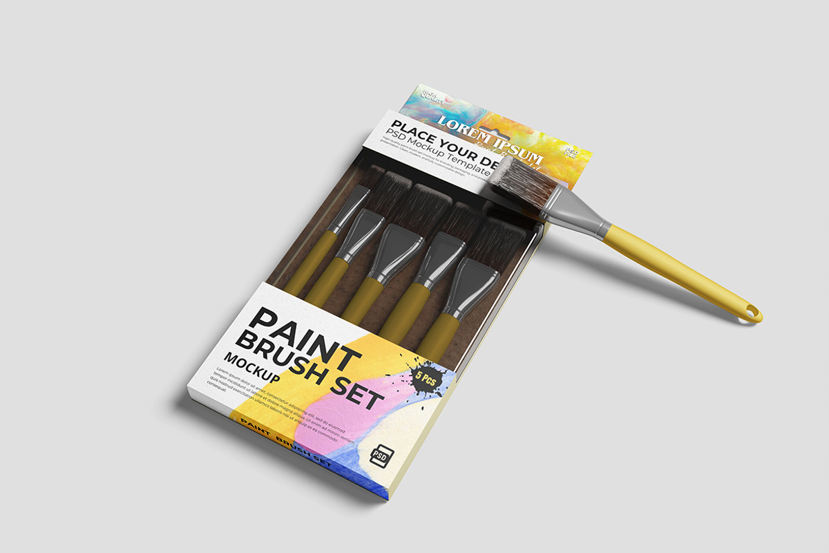 Paint Brush Set Mockup, a Product Mockup by bimockup (Photo 3 of 6)
