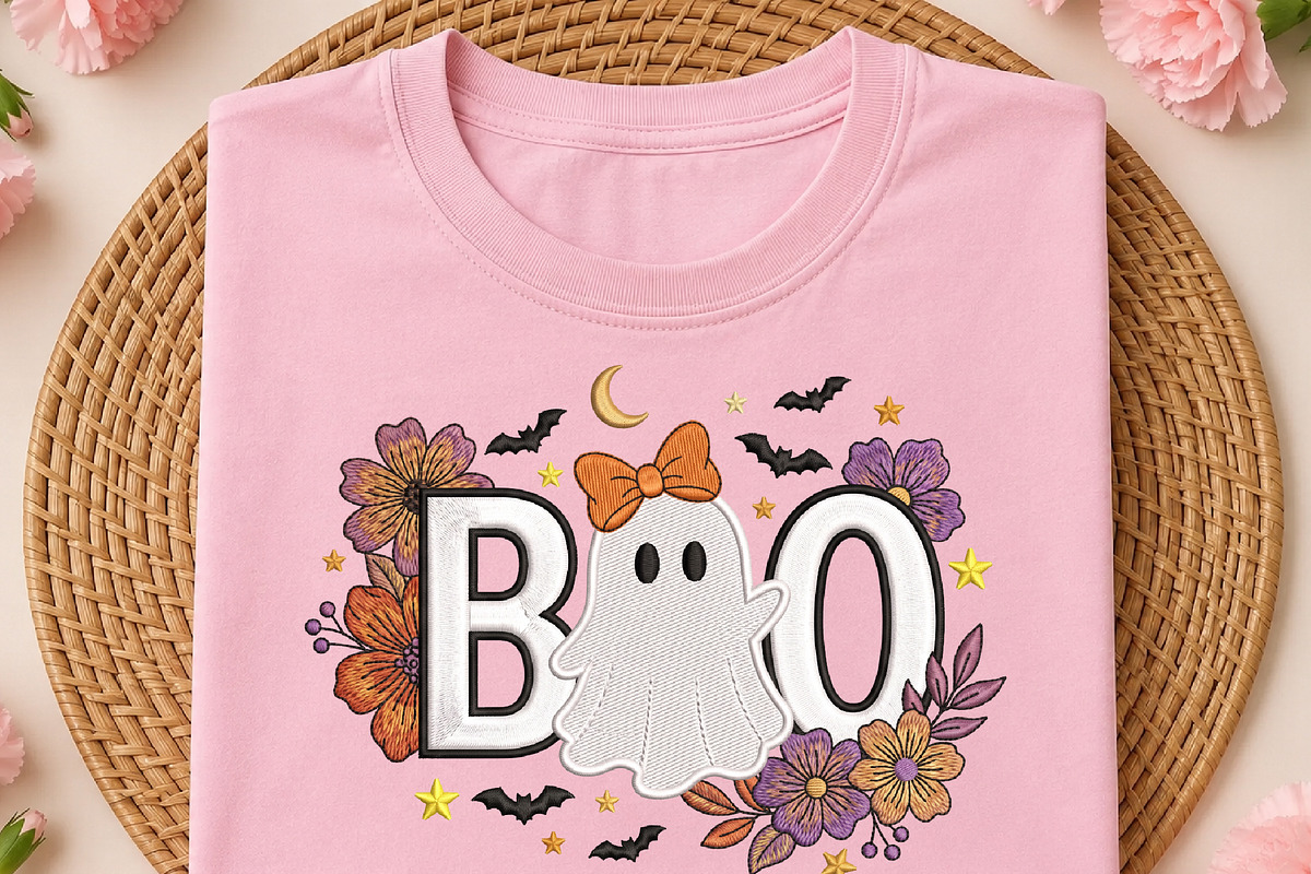 Cute Floral Ghost BOO PNG, an Object Illustration by DreamCafeArt (Photo 2 of 6)