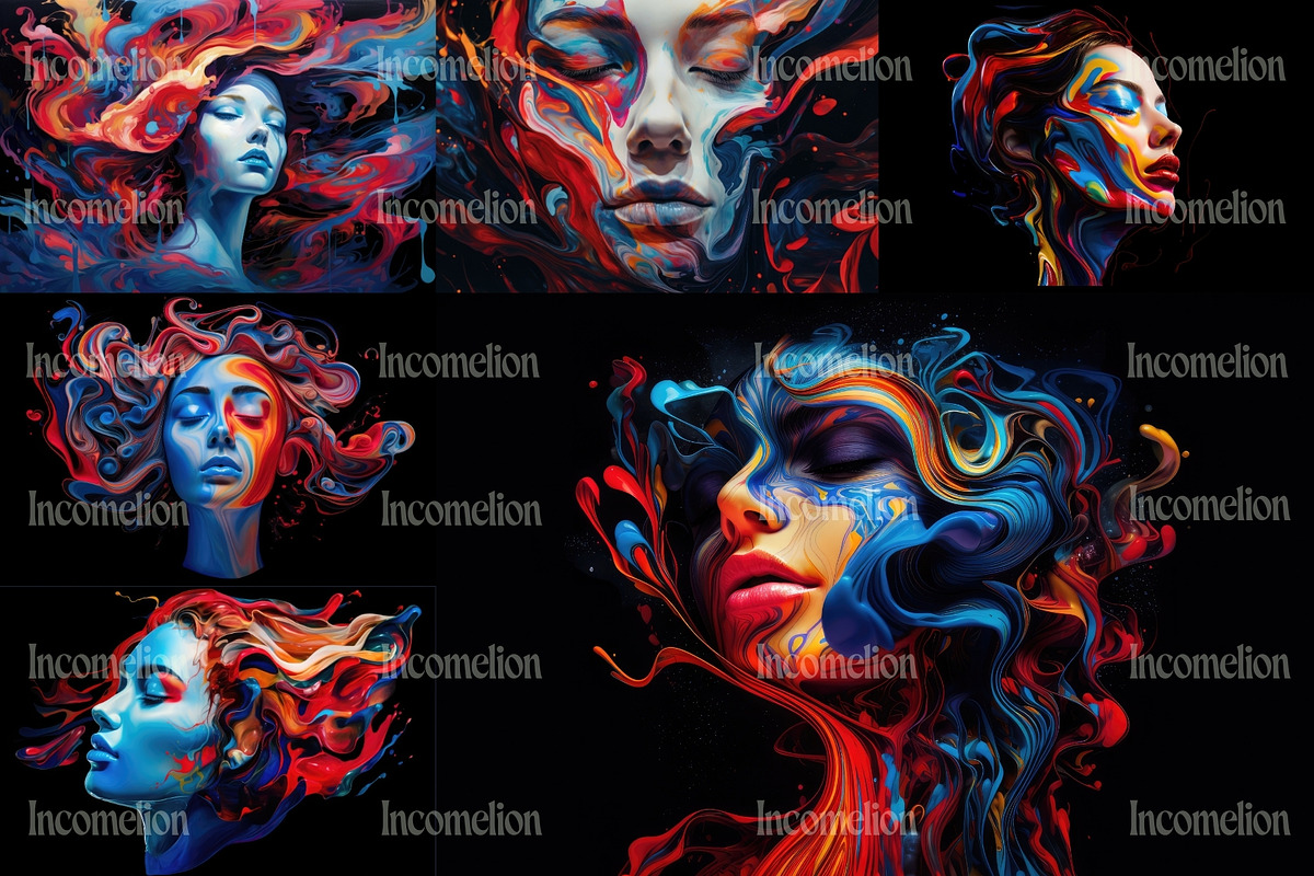 20 Liquid Emotion Illustrations, a Person Illustration by Incomelion (Photo 5 of 6)