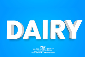 PSD Dairy Editable Text Effect