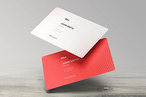 Round Corners Business Card Mockup