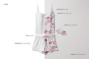 Short Silk Pajama Mockup Set, a Mask Mockup by creatsy5 (Thumbnail 3 of 12)