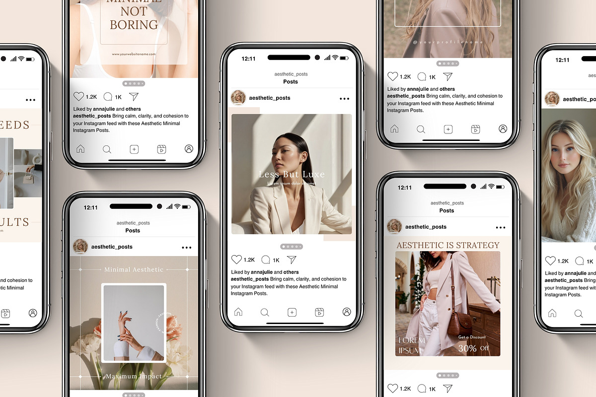 Minimal Instagram Post & Stories, a Social Media Template by nwdigitalstore (Photo 3 of 10)